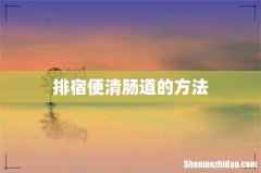 排宿便清肠道的方法