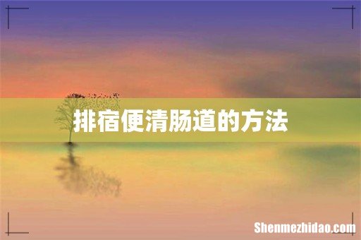 排宿便清肠道的方法