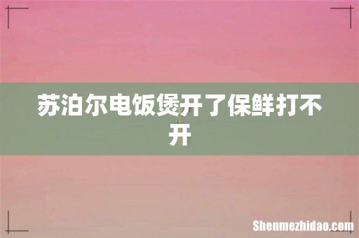 苏泊尔电饭煲开了保鲜打不开
