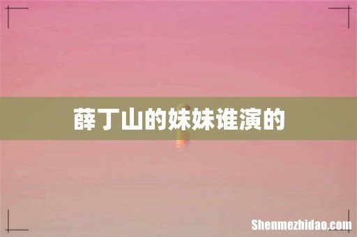 薛丁山的妹妹谁演的