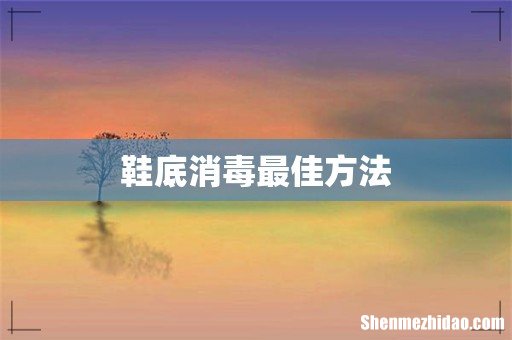 鞋底消毒最佳方法
