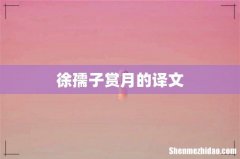 徐孺子赏月的译文