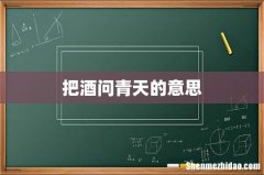 把酒问青天的意思