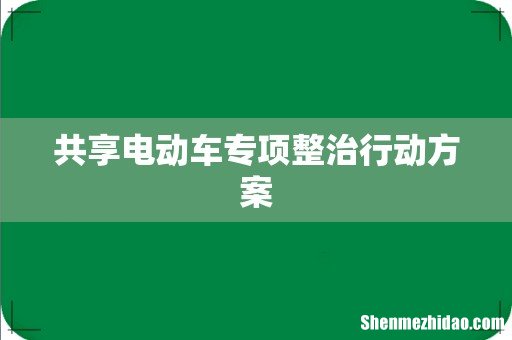 共享电动车专项整治行动方案