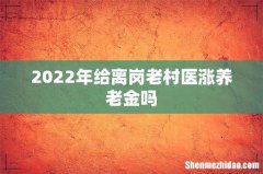 2022年给离岗老村医涨养老金吗