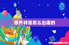 徐开骋是怎么出道的