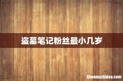 盗墓笔记粉丝最小几岁