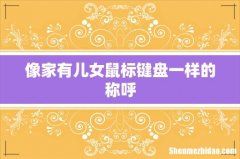 像家有儿女鼠标键盘一样的称呼
