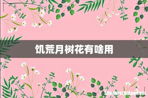 饥荒月树花有啥用
