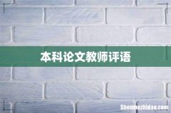 本科论文教师评语