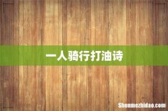 一人骑行打油诗