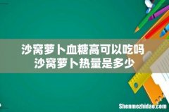 沙窝萝卜血糖高可以吃吗 沙窝萝卜热量是多少