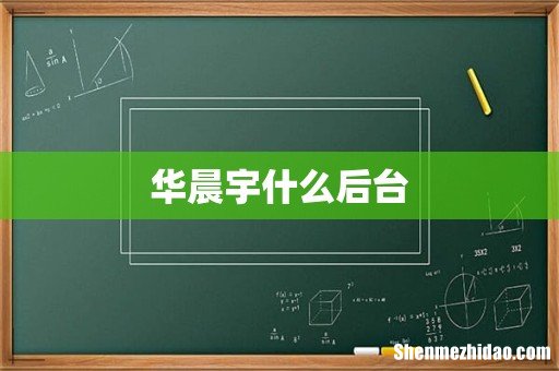 华晨宇什么后台