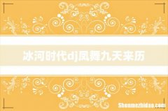 冰河时代dj凤舞九天来历