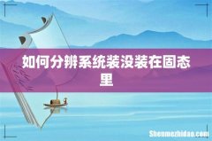 如何分辨系统装没装在固态里