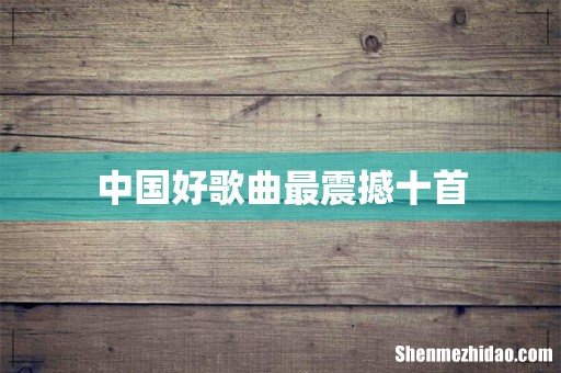 中国好歌曲最震撼十首