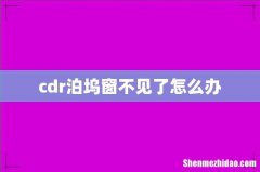 cdr泊坞窗不见了怎么办
