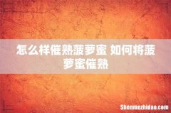 怎么样催熟菠萝蜜 如何将菠萝蜜催熟