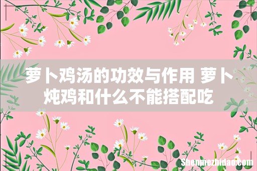 萝卜鸡汤的功效与作用 萝卜炖鸡和什么不能搭配吃