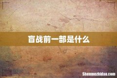 盲战前一部是什么