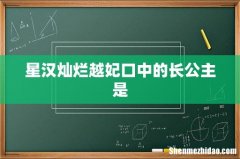 星汉灿烂越妃口中的长公主是