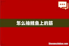 怎么抽鲤鱼上的筋
