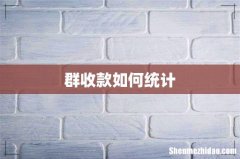 群收款如何统计