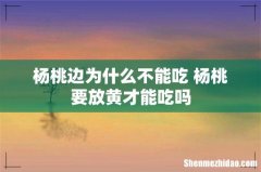 杨桃边为什么不能吃 杨桃要放黄才能吃吗