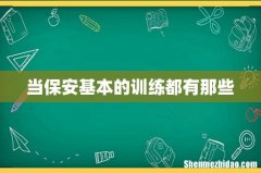 当保安基本的训练都有那些