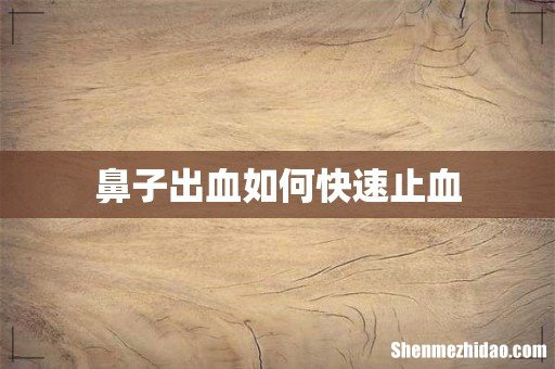 鼻子出血如何快速止血