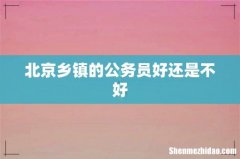 北京乡镇的公务员好还是不好