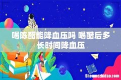 喝陈醋能降血压吗 喝醋后多长时间降血压