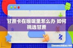 甘蔗卡在喉咙里怎么办 如何挑选甘蔗