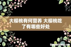 大樱桃有何营养 大樱桃吃了有哪些好处