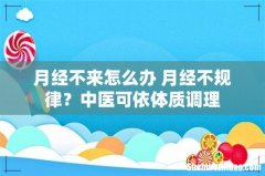 月经不来怎么办 月经不规律？中医可依体质调理