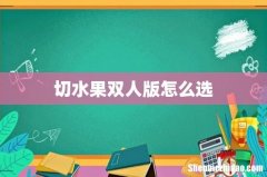 切水果双人版怎么选