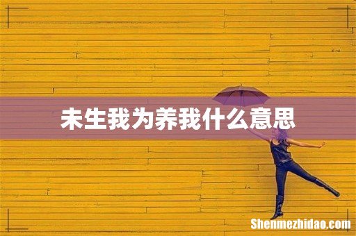 未生我为养我什么意思