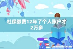 社保缴费12年了个人账户才2万多