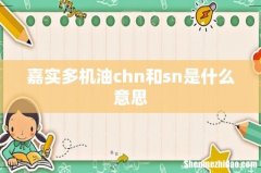 嘉实多机油chn和sn是什么意思