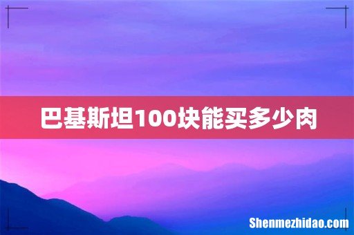 巴基斯坦100块能买多少肉
