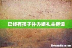 已经有孩子补办婚礼主持词