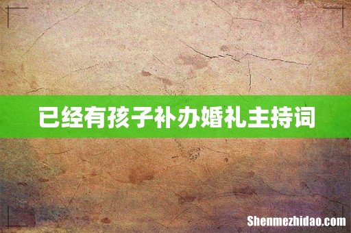已经有孩子补办婚礼主持词