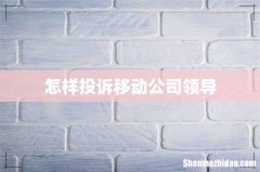 怎样投诉移动公司领导