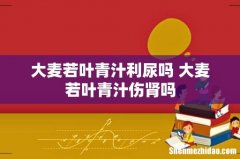 大麦若叶青汁利尿吗 大麦若叶青汁伤肾吗