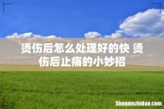 烫伤后怎么处理好的快 烫伤后止痛的小妙招