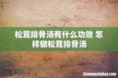 松茸排骨汤有什么功效 怎样做松茸排骨汤