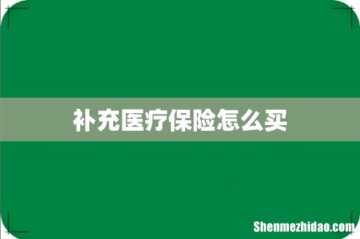 补充医疗保险怎么买