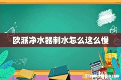 欧派净水器制水怎么这么慢