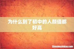 为什么到了初中的人颜值都好高