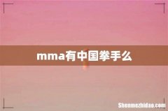 mma有中国拳手么